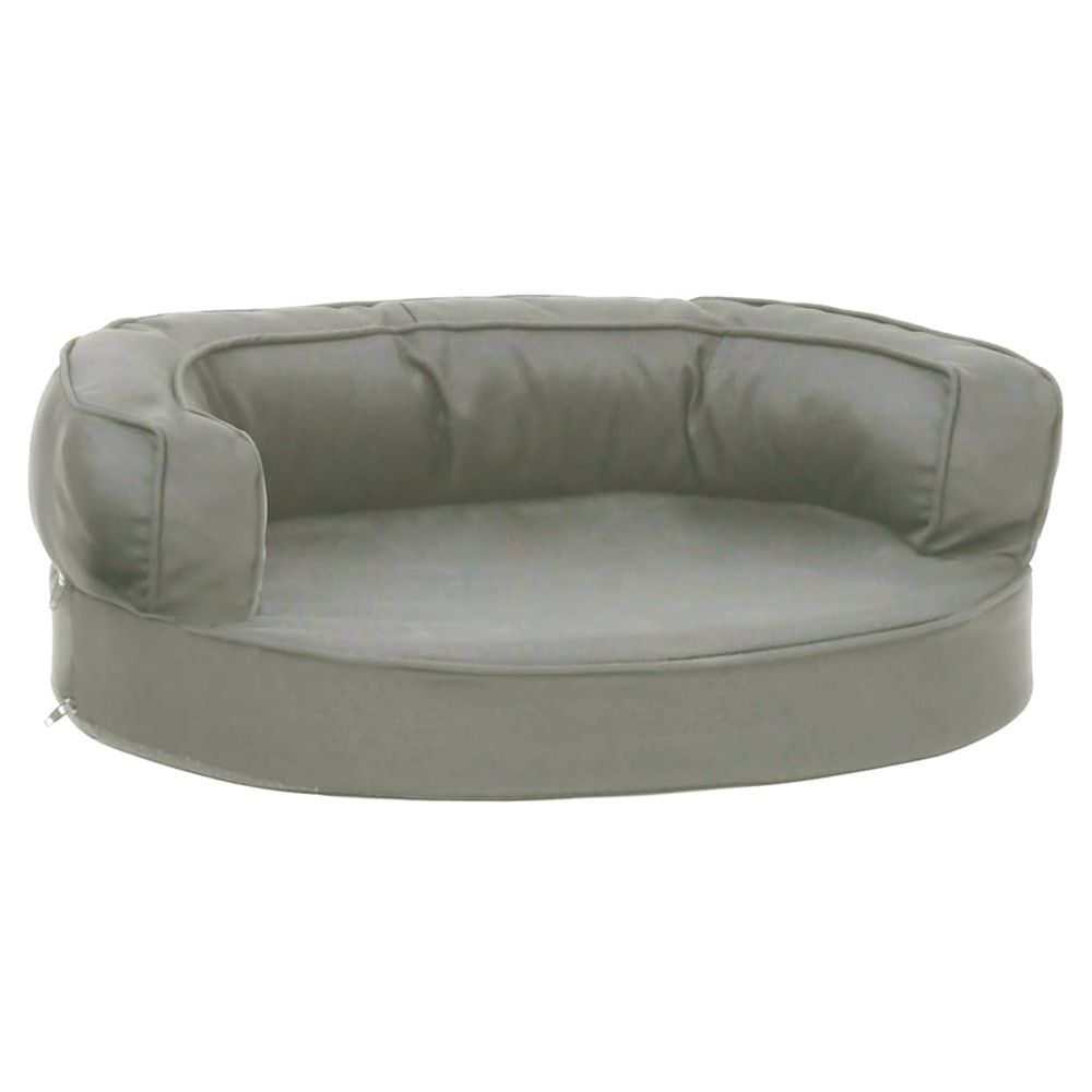 Matelas de lit ergonomique de chien 60x42 cm aspect de lin gris