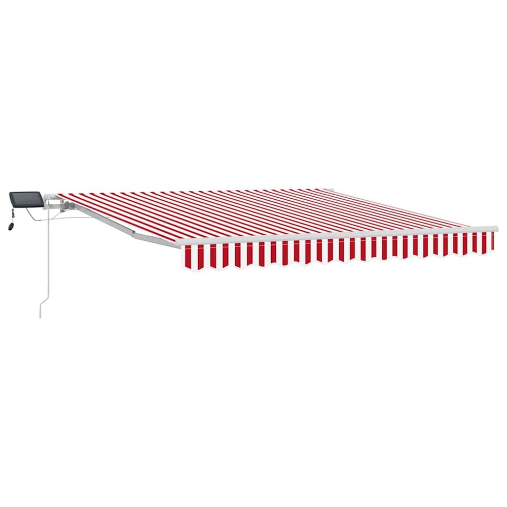 Auvent rétractable rouge et blanc 350 x 250 cm