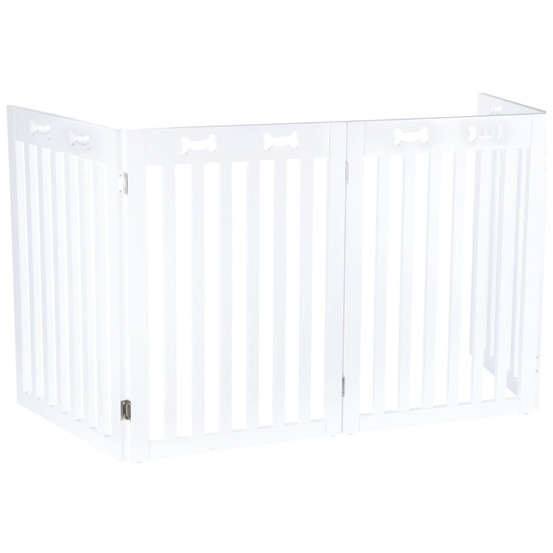 Barrière pour chiens 4 parties mdf 60-160 cm blanc