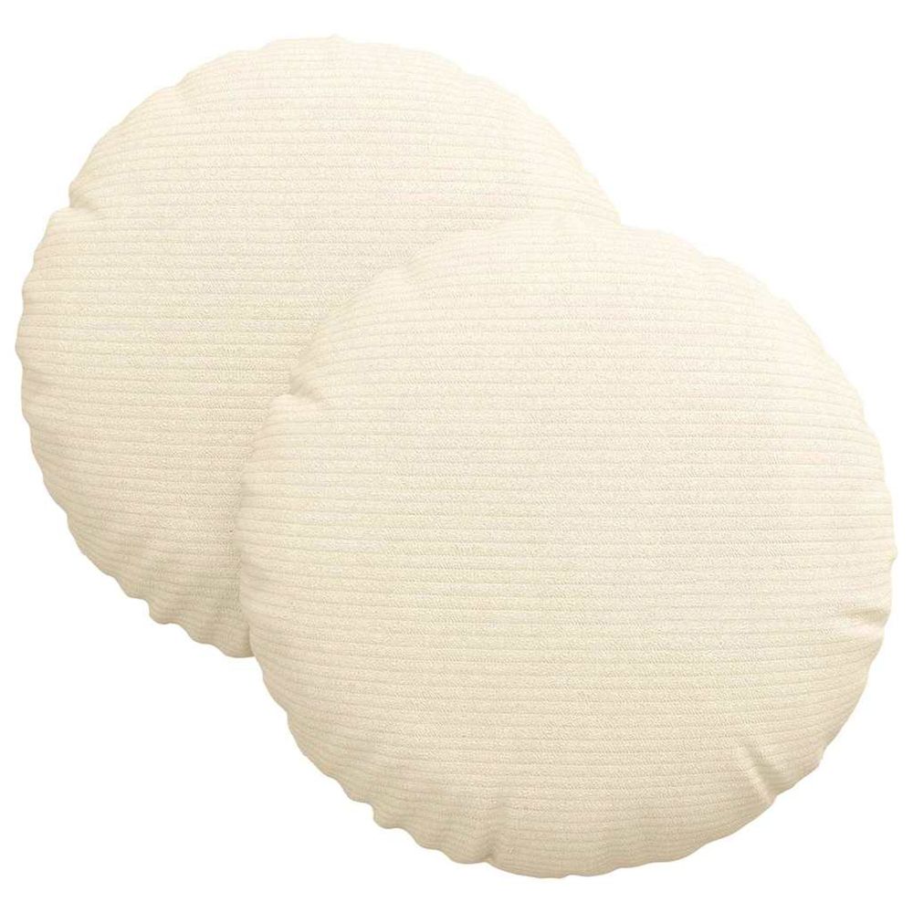 Coussins de siège 2 pc tissu en velours côtelé crème