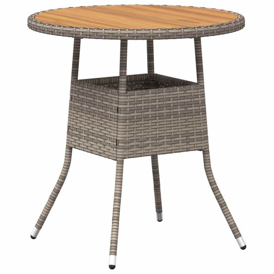 Table de dîner avec stockage gris et acacia 70 x 70 x 73 cm