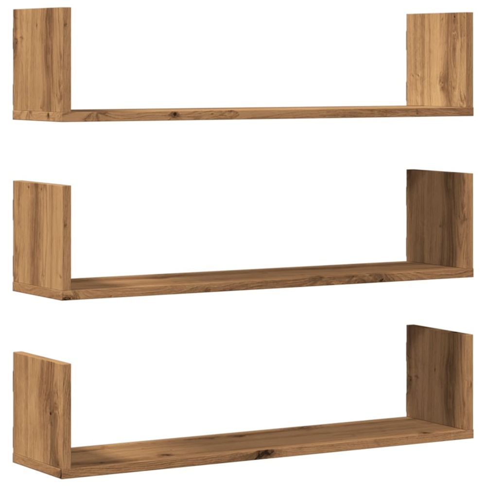 Étagères murales 3 pcs chêne artisanal bois d'ingénierie