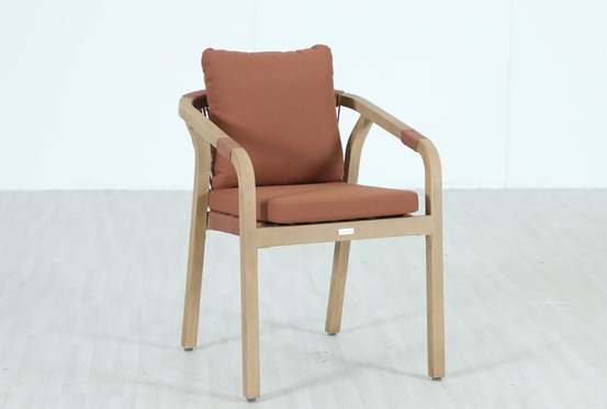 Fauteuil de jardin empilable papouasie acajou