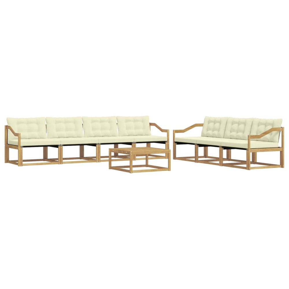 Ensemble de canapés d'extérieur 8 pc blanc et crème