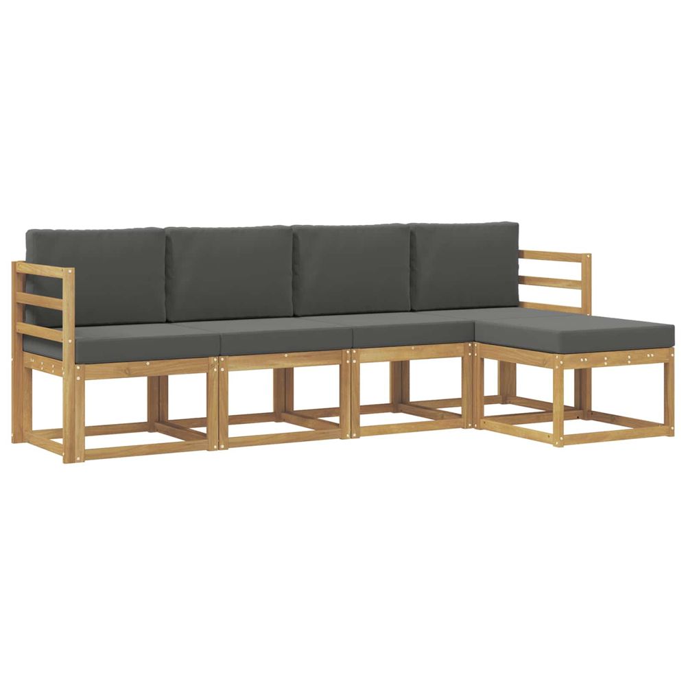 Ensemble de canapés d'extérieur 5 pc blanc et anthracite