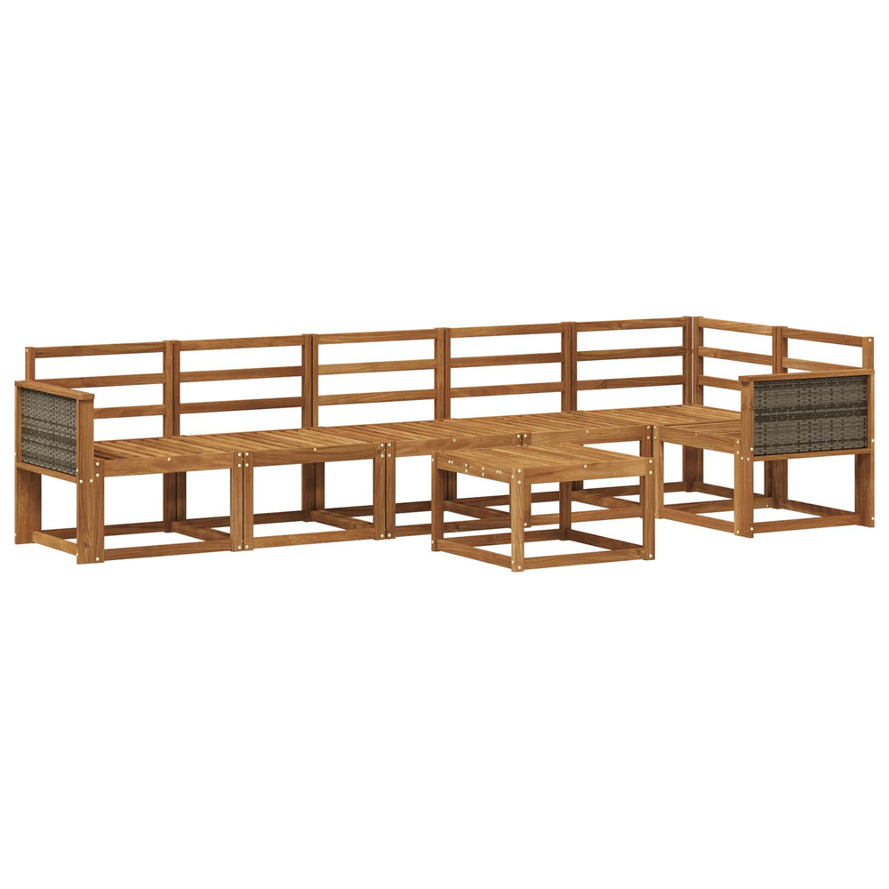 Ensemble de canapés d'extérieur 7 pcs naturel