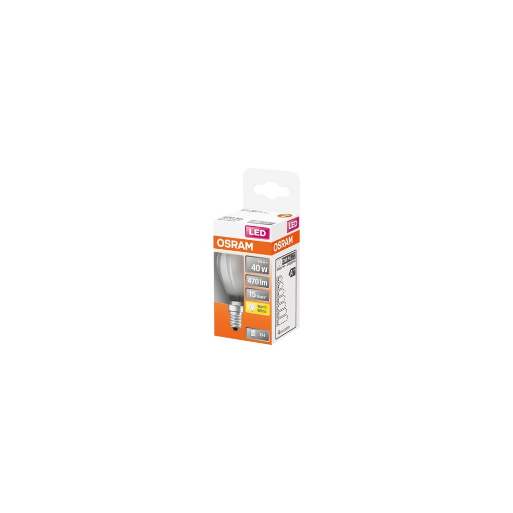 Led sphérique verre dépoli 4w e14 chaud bte 1 - osram