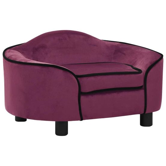 Canapé pour chien 67 cm peluche bordeaux