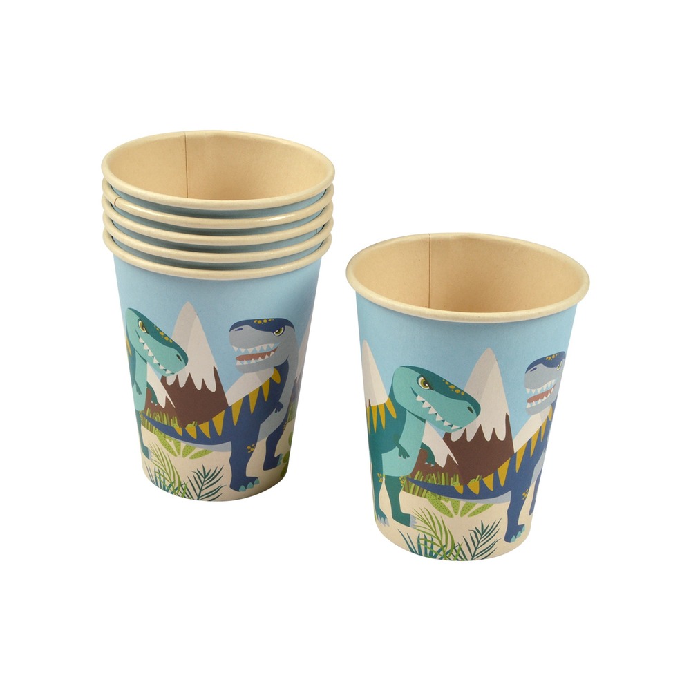 Set de 6 gobelets en pulpe de bambou happy dino