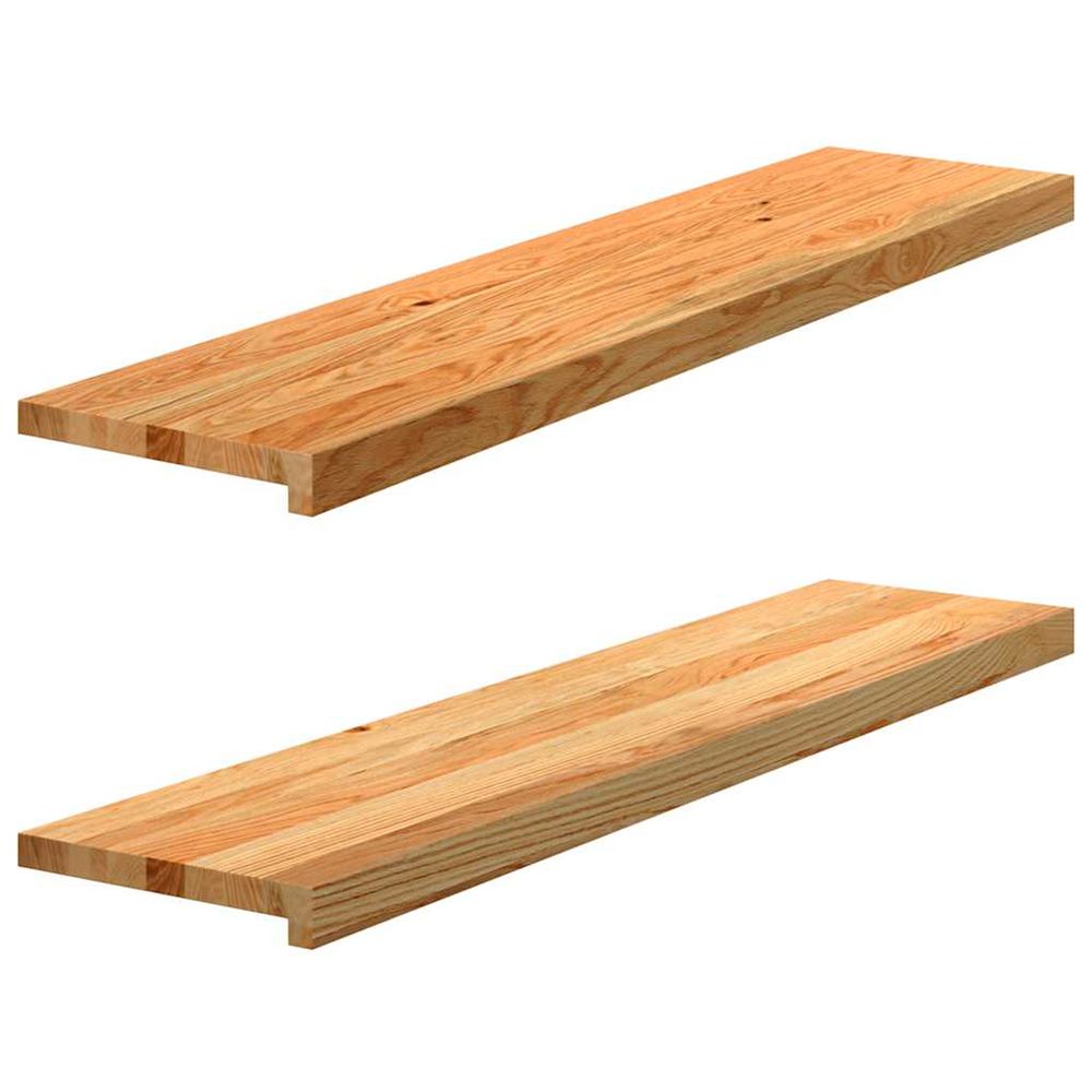 Marches d'escalier 2 pcs marron clair 110x30x2 cm chêne massif