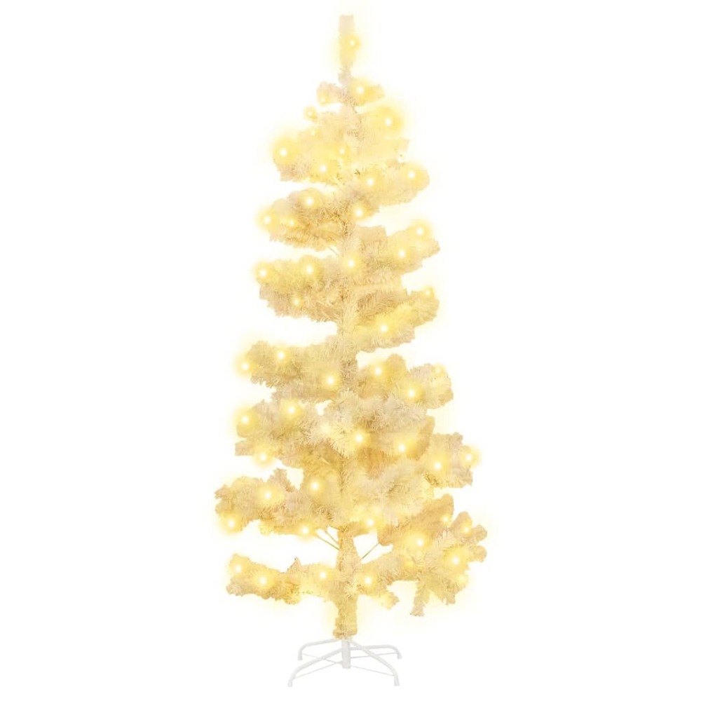 Arbre de noël hélicoïdal pré-éclairé et support blanc 180cm pvc