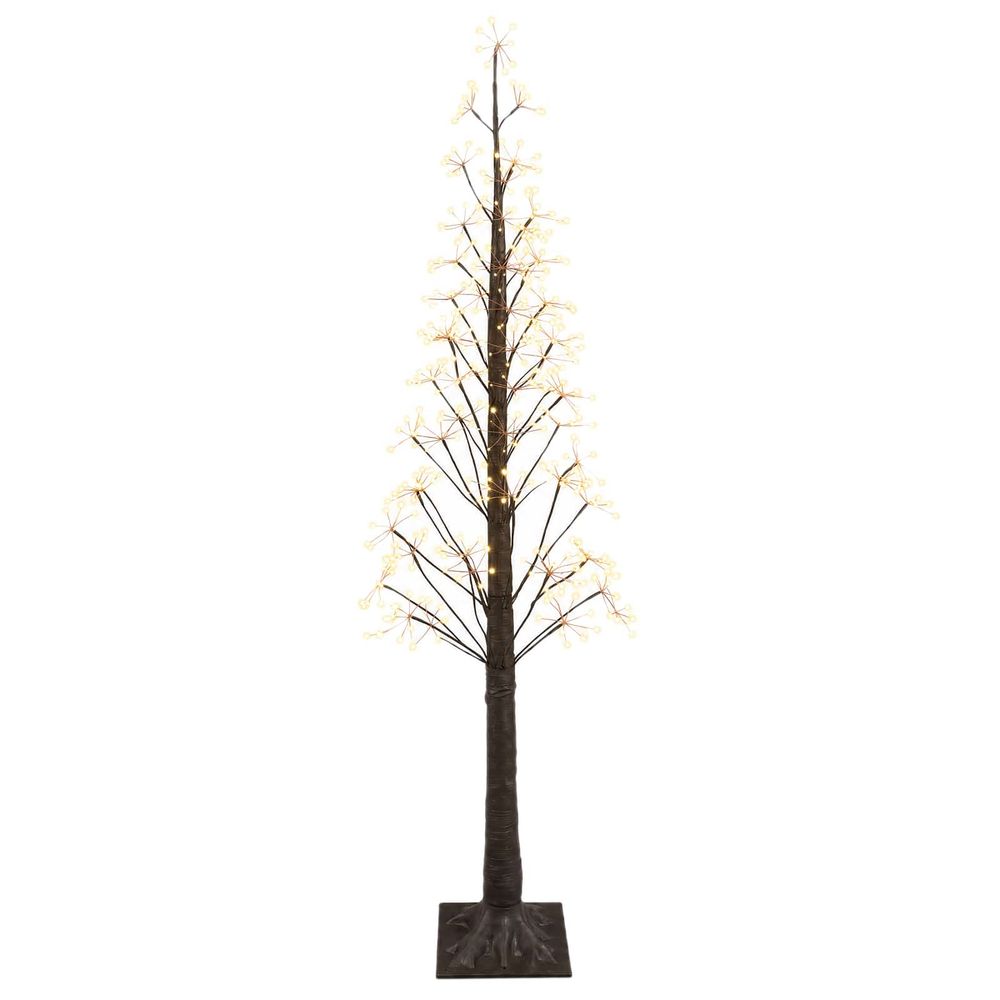 Sapin de noël lumineux marron 17 x 17 x 180 cm plastique