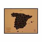 Carte en liège - woody map natural espagne / 90 x 60 cm / noir / cadre noir