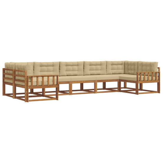 Ensemble de canapés d'extérieur 7 pcs naturel et beige