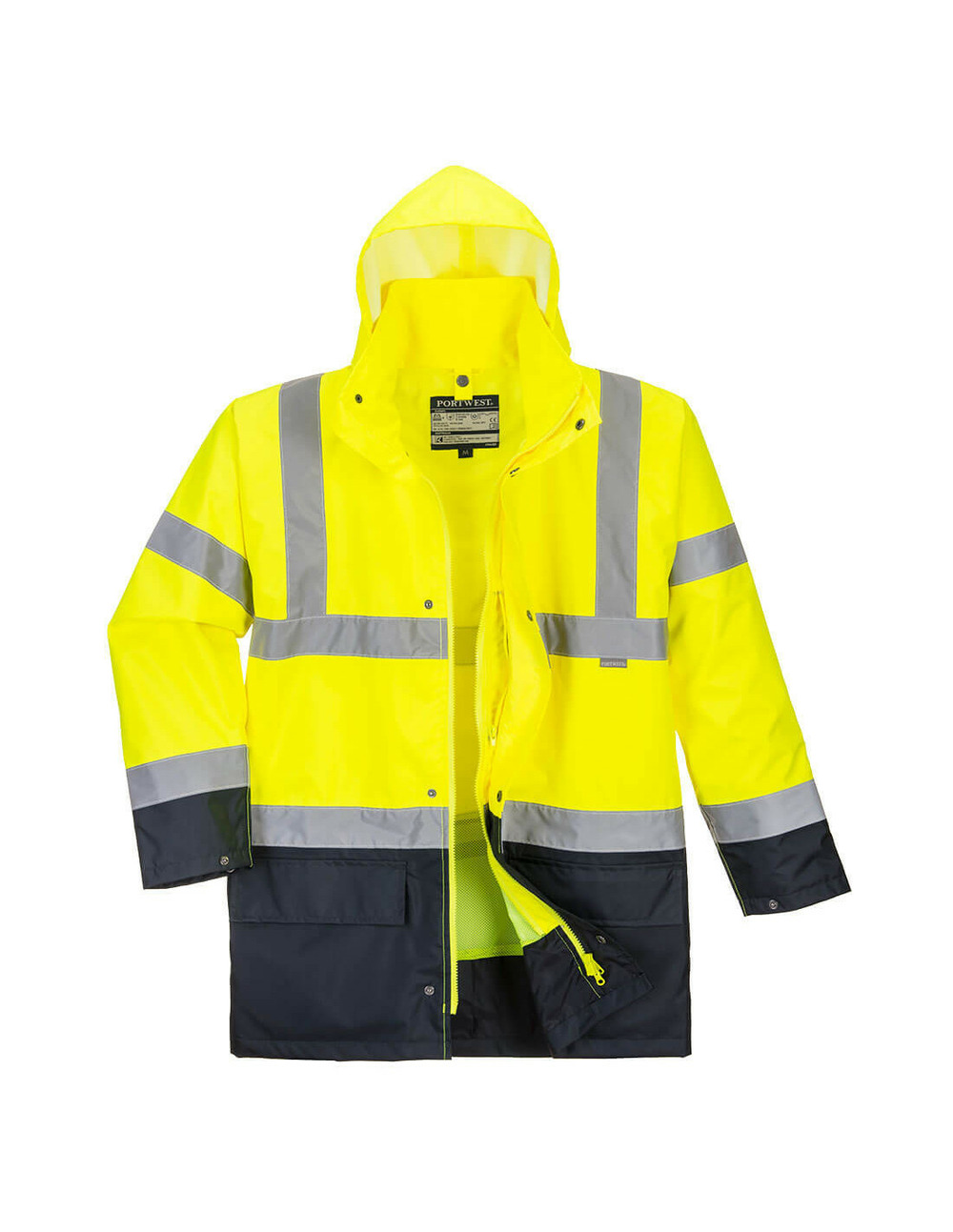 Parka 5 en 1 essentiel bicolore couleur : jaune/noir taille m - portwest