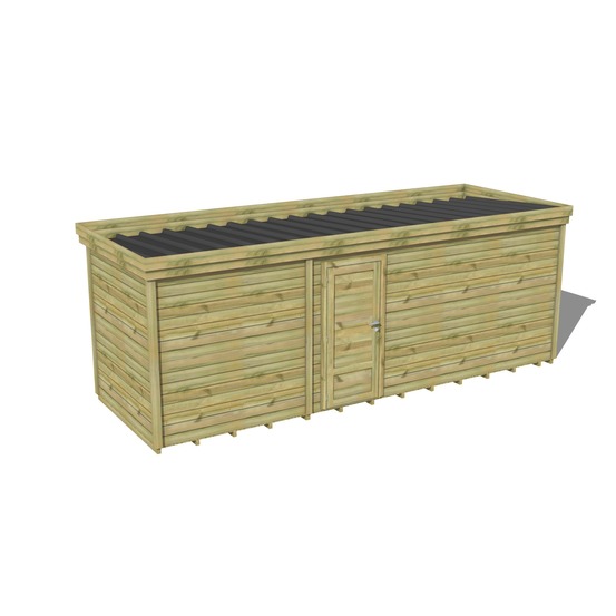 Abri de jardin bois pin traité autoclave 27mm - 6,89x2,14m / 15m2 - bac acier - plancher bois