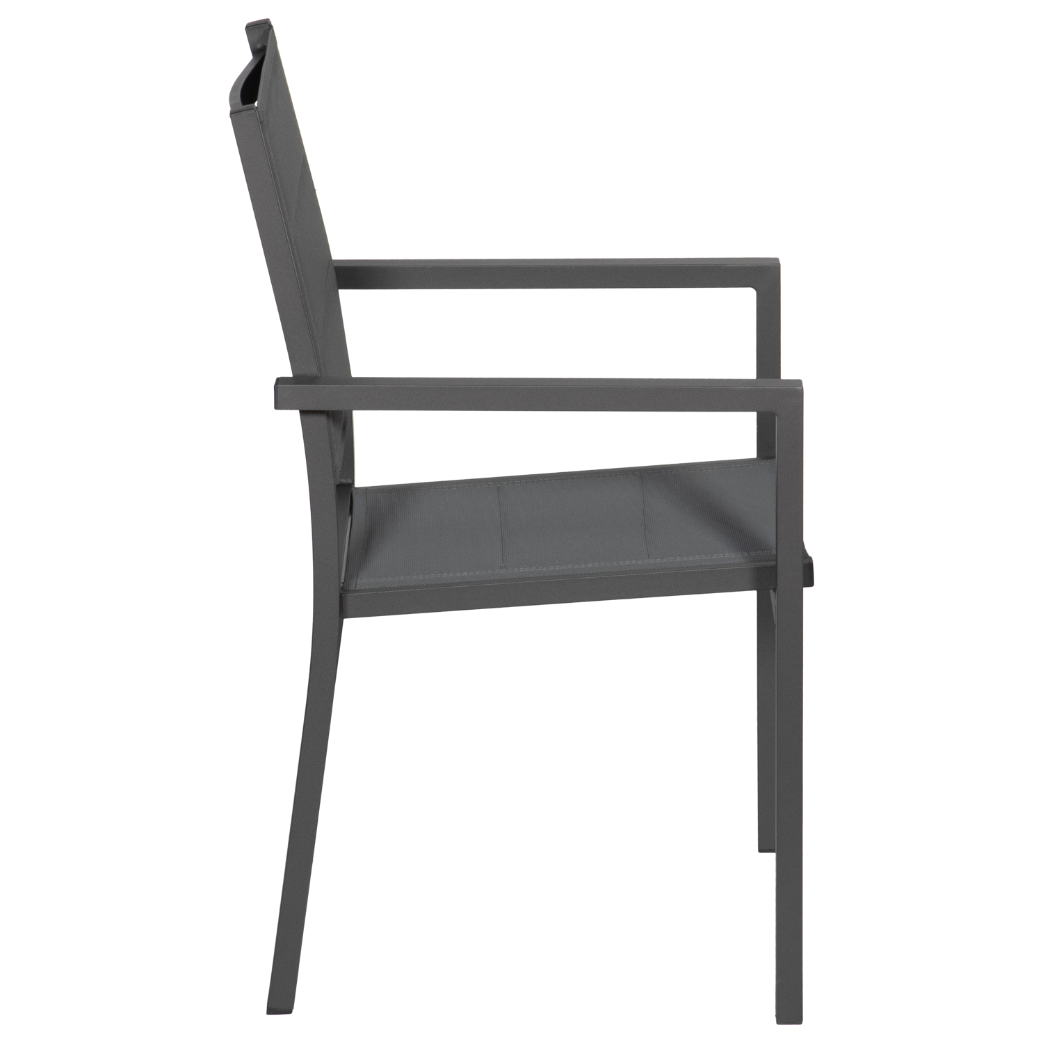 Lot de 6 chaises rembourrées en aluminium anthracite - textilène gris