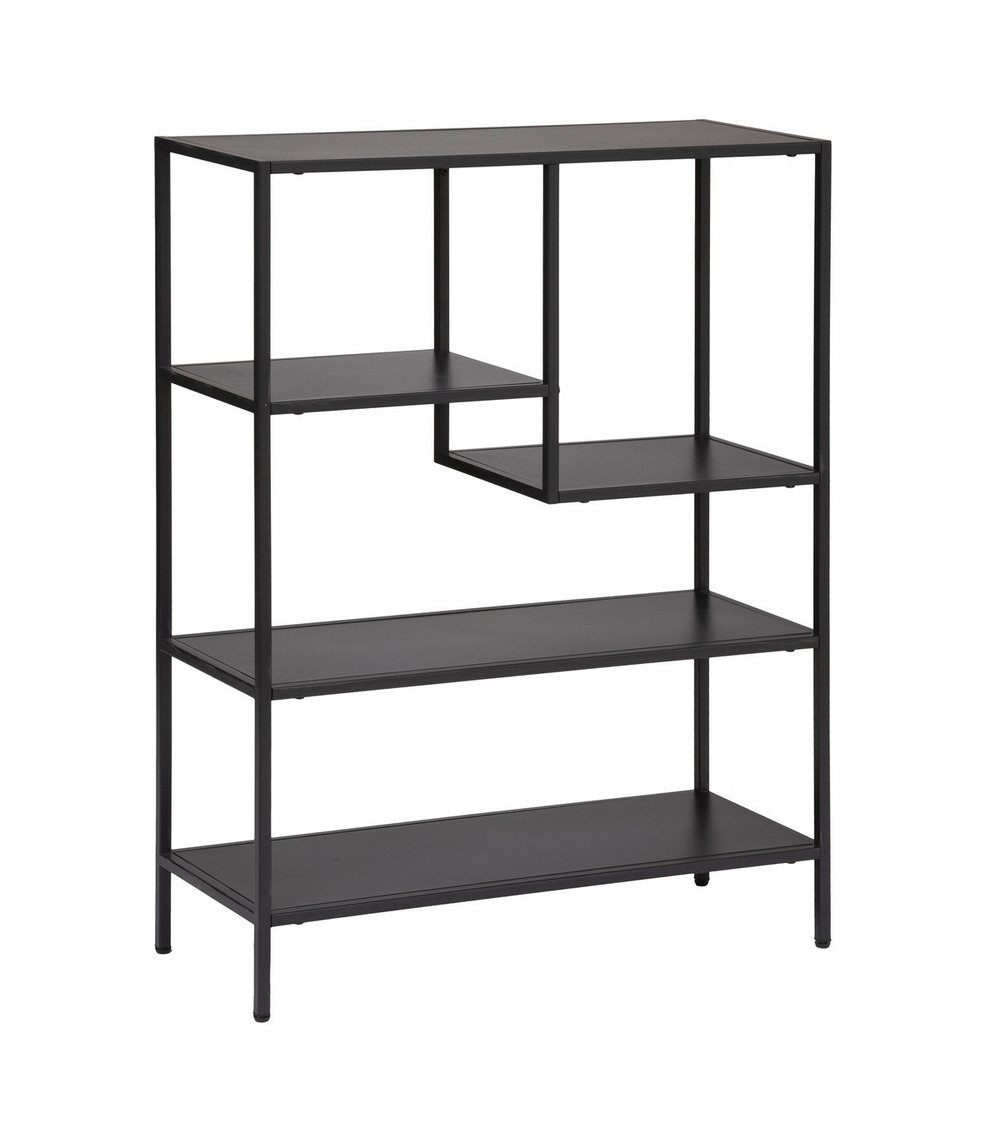 Meuble étagère de rangement en métal noir 75 x 100.5 cm
