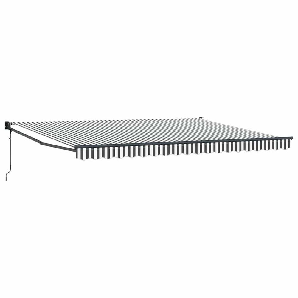 Auvent rétractable anthracite et blanc 4,5x3 m tissu/aluminium