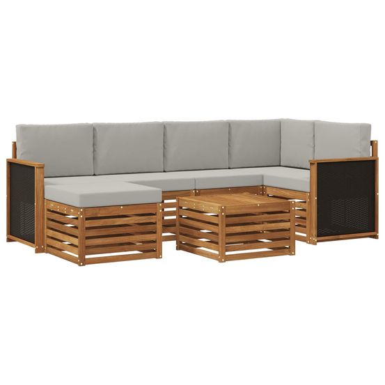 Ensemble de canapés d'extérieur 6 pc naturel et gris clair