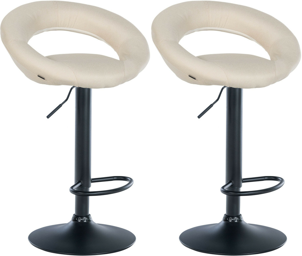 Lot de 2 tabourets de bar olinda tissu noir