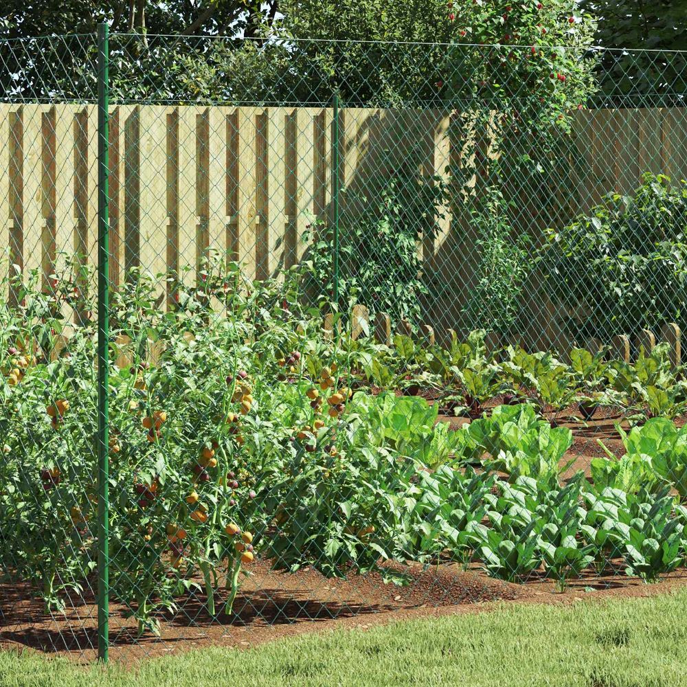 Grillage en treillis acier aménagement extérieur sécurité animaux 2x10m vert