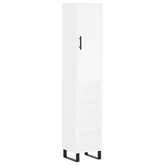 Buffet bahut commode armoire meuble de rangement organisateur cuisine salle de séjour salon haut 34,5 x 34 x 180 cm bois d'in