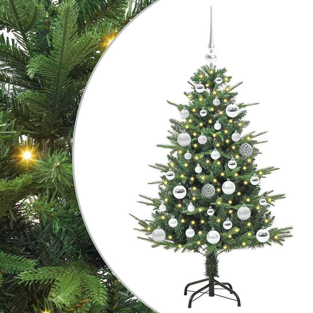 Sapin de noël artificiel pré-éclairé avec set de boules 120 cm