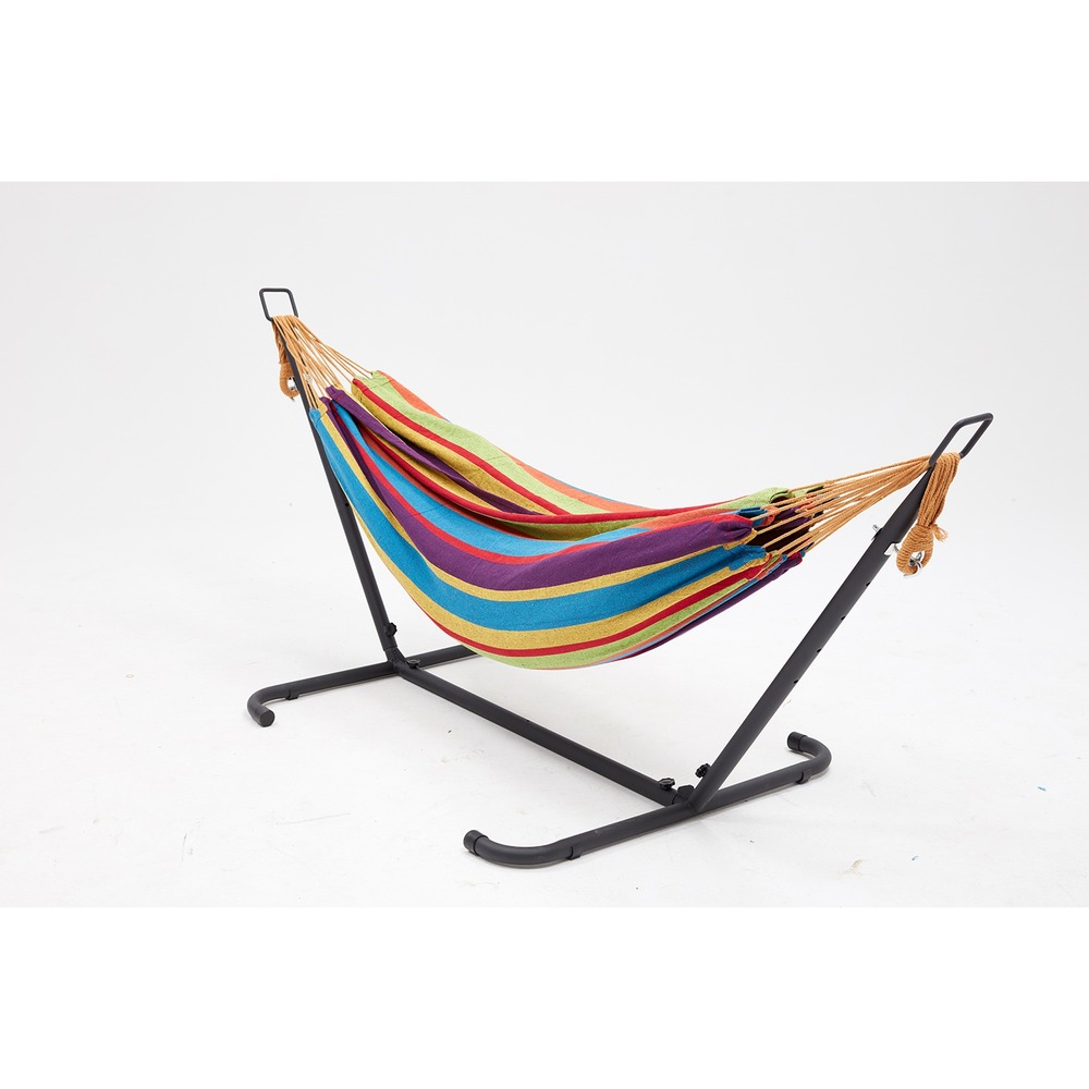 Hamac sur pied 2,6 m avec toile en polyester multicolore copacabana