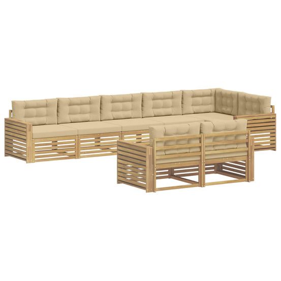 Ensemble de canapés d'extérieur 8 pc blanc et beige polyester