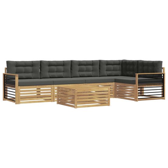 Ensemble de canapés d'extérieur 6 pc blanc et anthracite