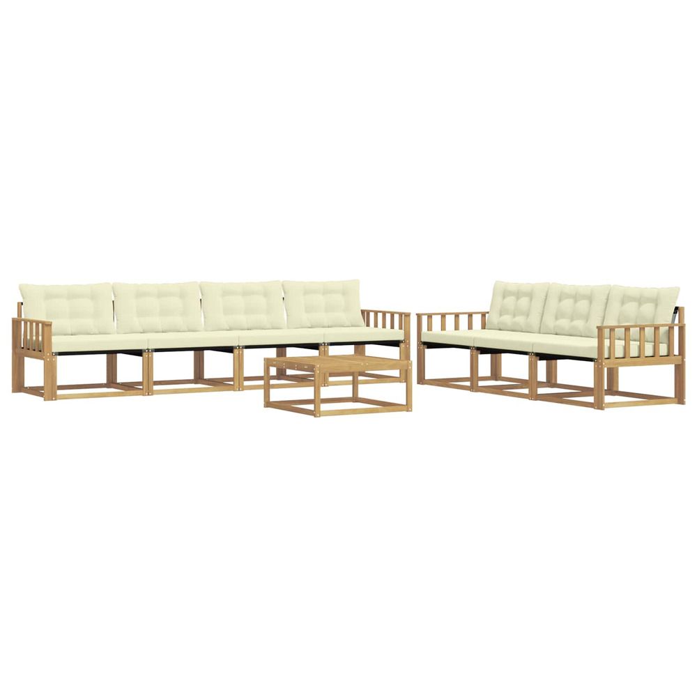 Ensemble de canapés d'extérieur 8 pc blanc et crème