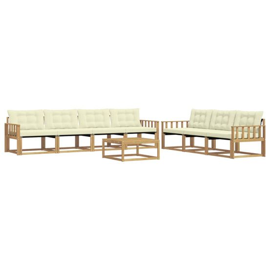 Ensemble de canapés d'extérieur 8 pc blanc et crème