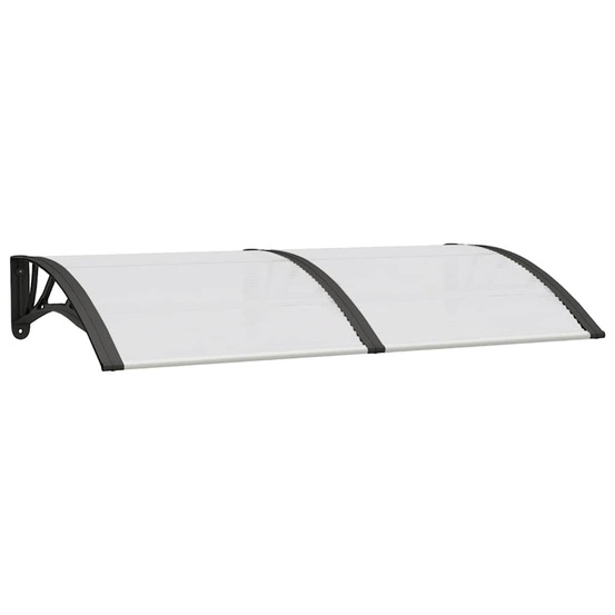 Auvent de porte noir et transparent 150x75 cm polycarbonate