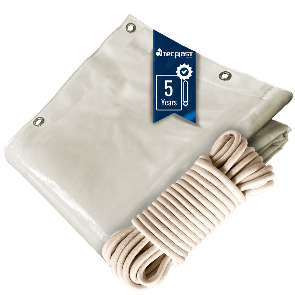 Pack toile pergola blanc crème 3x4 m tecplast lp506pr + sandow ivoire 20m