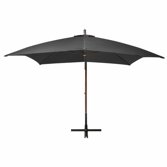 Parasol de jardin suspendu avec mât anthracite bois de sapin