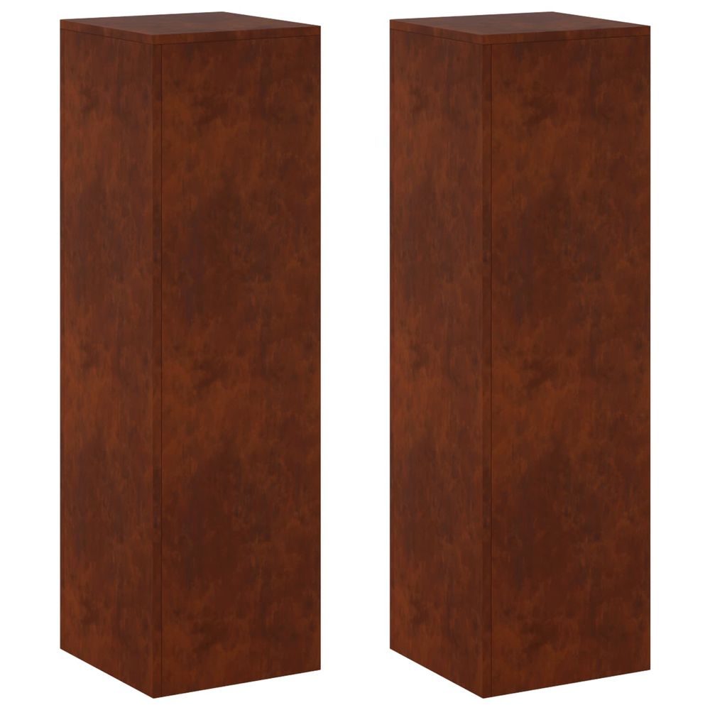 Support de plante 2 pcs rouillé 30 x 30 x 100 cm acier patiné