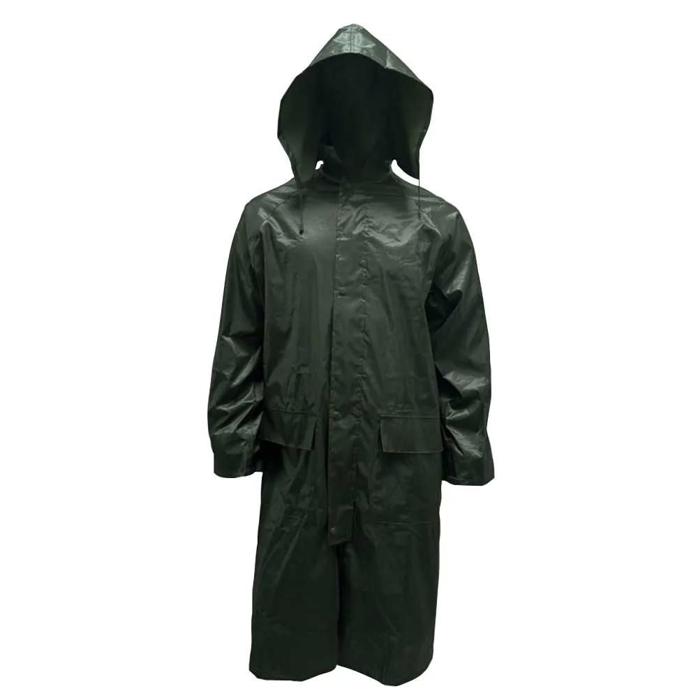 Manteau pluie étanche treeland vert 100% polyester pvc