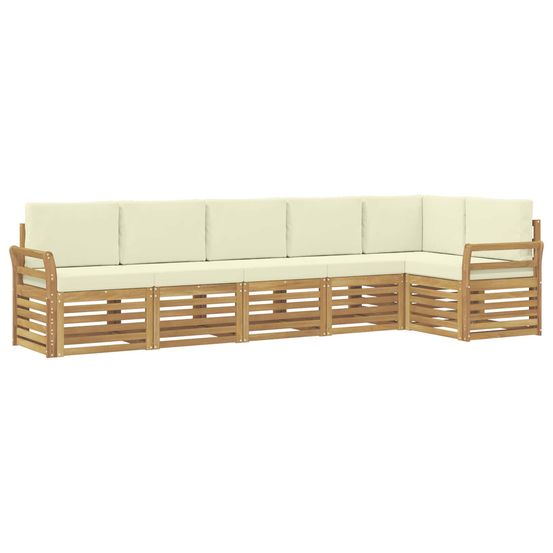 Ensemble de canapés d'extérieur 6 pc blanc et crème polyester