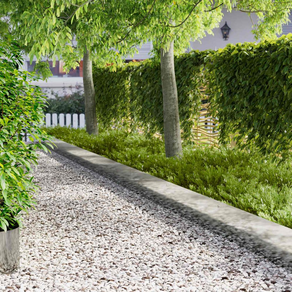 Bordure de jardin métal aménagement extérieur séparation emboîtable 103x30cm argent