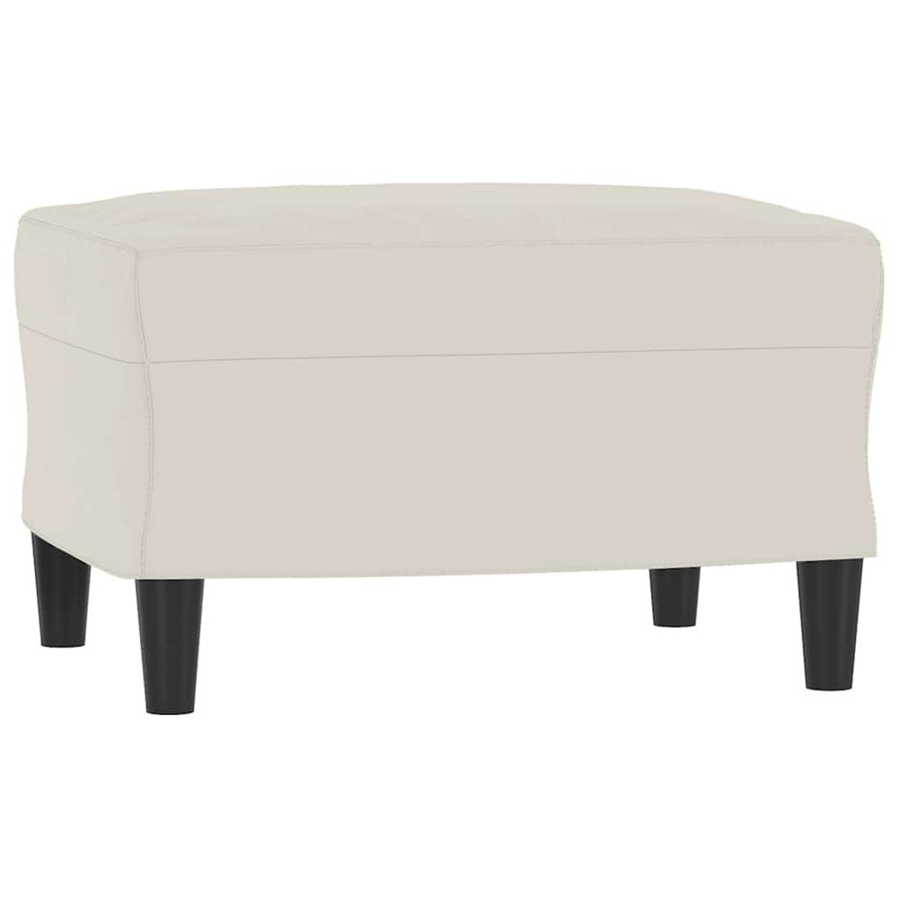 Repose-pied crème 60x50x41 cm velours