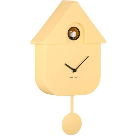 Horloge murale moderne cuckoo jaune clair