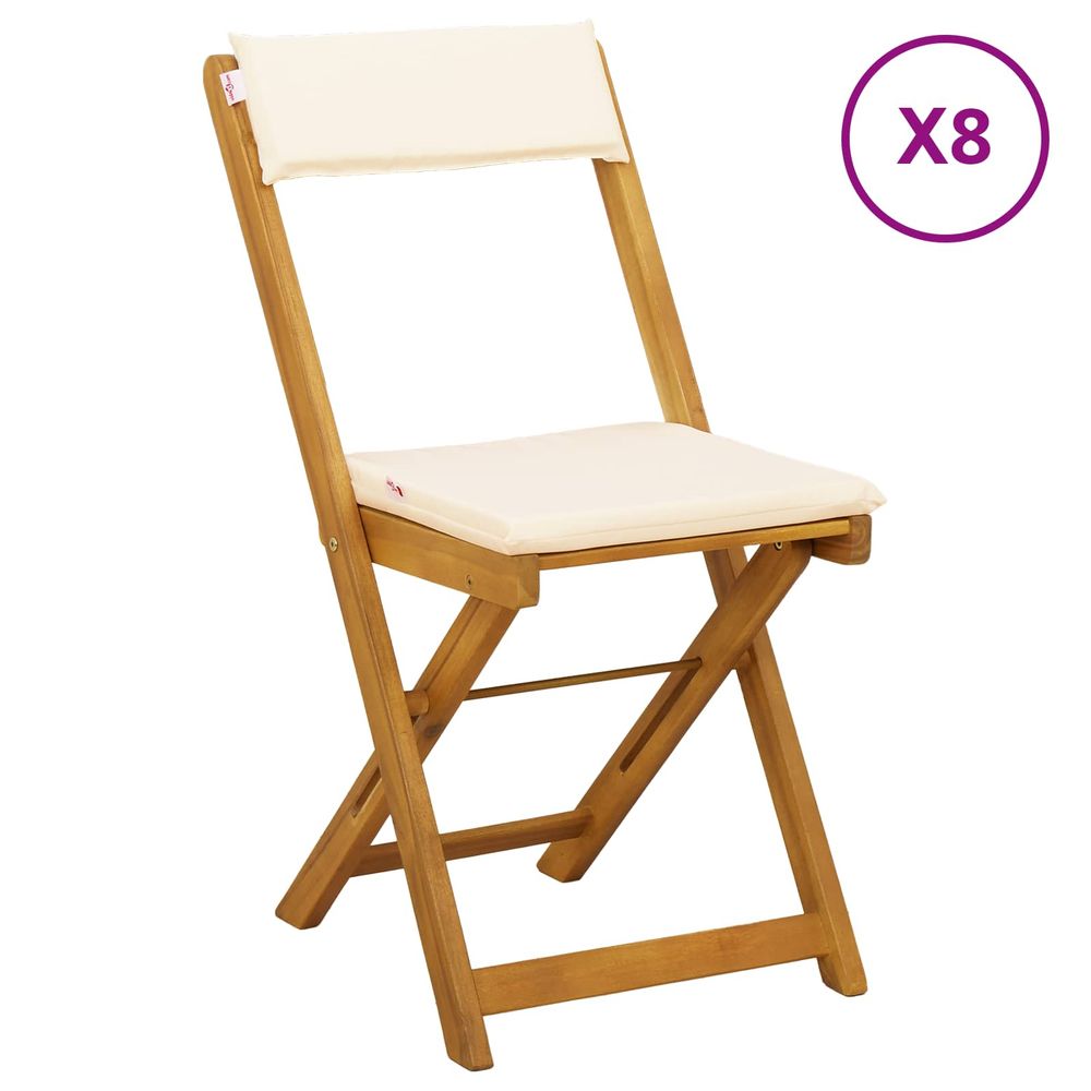 Chaises de bistrot d'extérieur 8 pc crème blanc