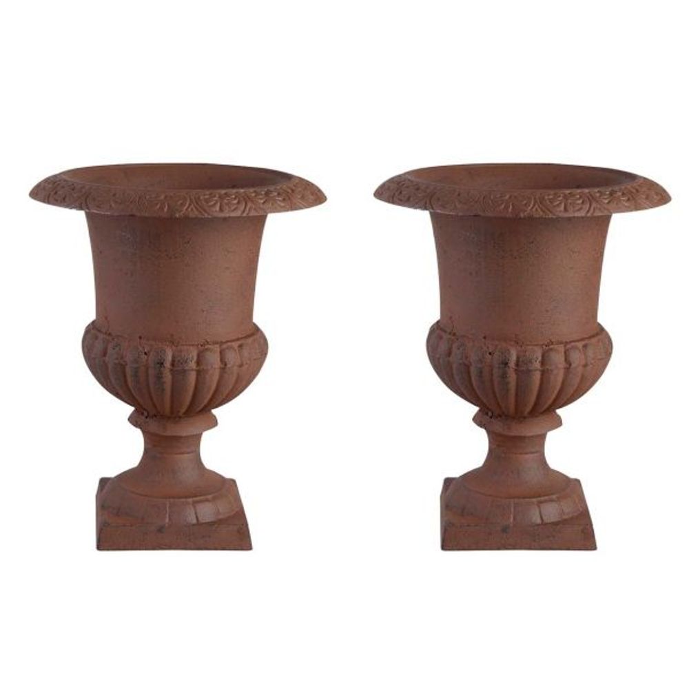 Vase médicis en fonte 31.5 x 31.5 x 42 cm (lot de 2)