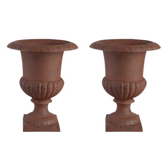 Vase médicis en fonte 31.5 x 31.5 x 42 cm (lot de 2)