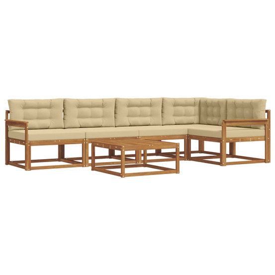 Ensemble de canapés d'extérieur 6 pcs naturel et beige