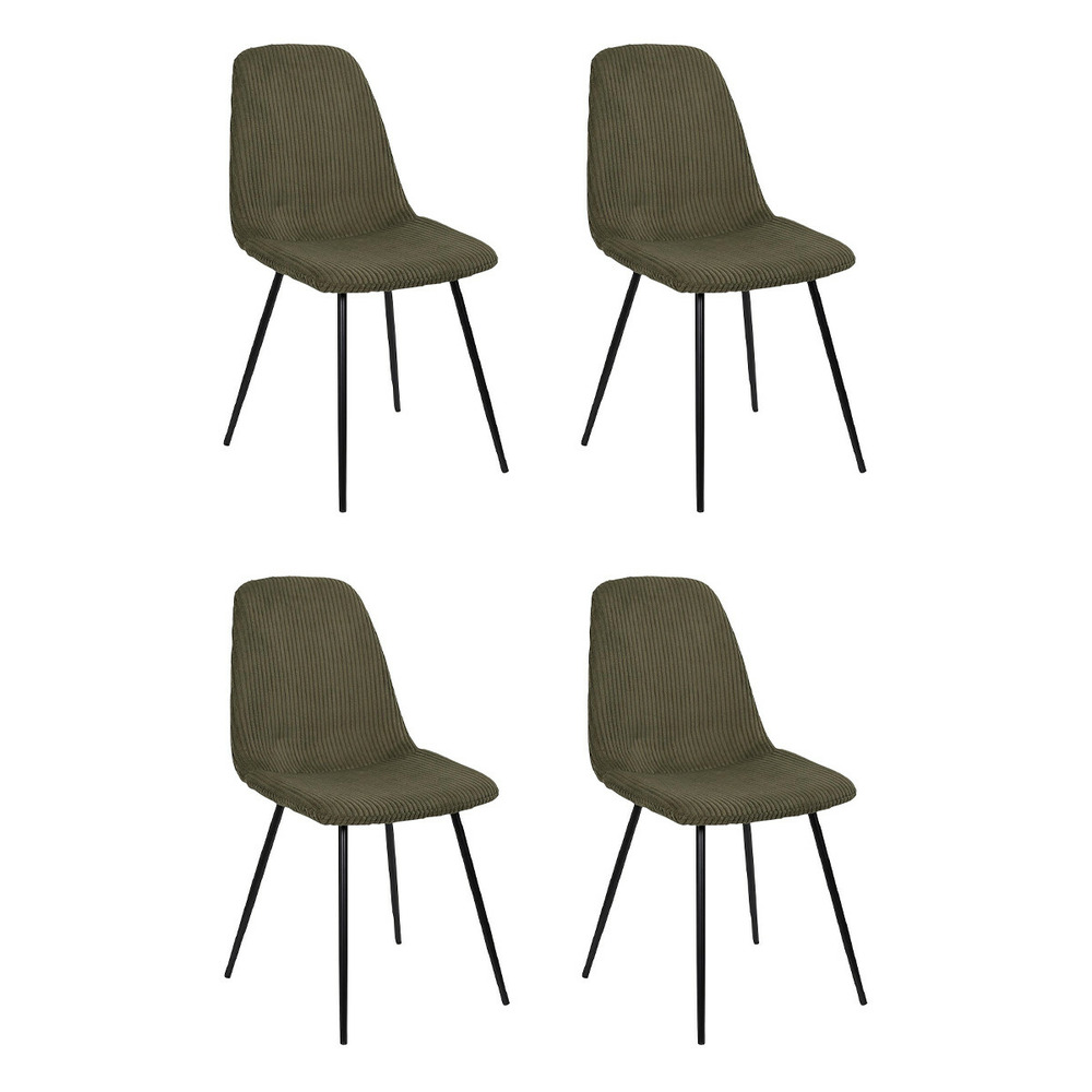 Lot de 4 chaises côtelé 