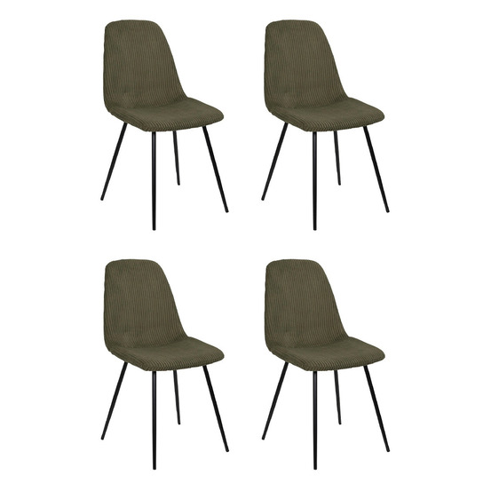 Lot de 4 chaises côtelé