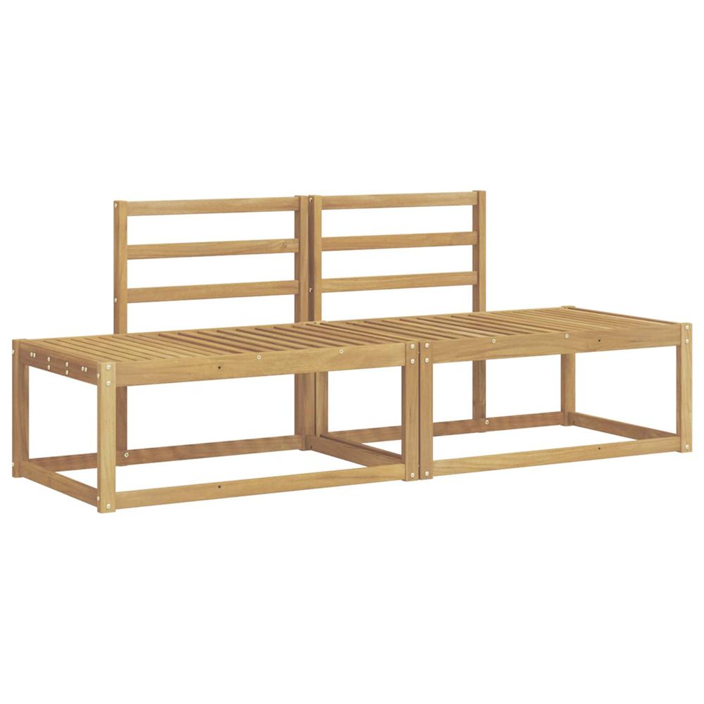 Ensemble de canapés d'extérieur 2 pc blanc bois d'acacia massif