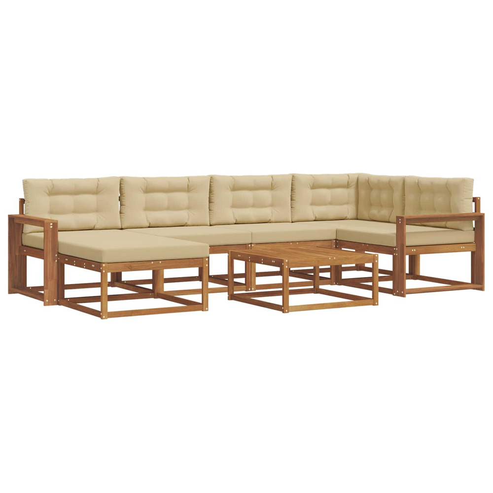 Ensemble de canapés d'extérieur 7 pcs naturel et beige